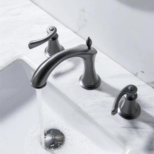 Deck Mounted Bathroom Faucet Modern Low Arc Roman Tub Faucet Trim Clearhalo 'Bathroom Remodel & Bathroom Fixtures' 'Bathtub Faucets' 'bathtub_faucets' 'Home Improvement' 'home_improvement' 'home_improvement_bathtub_faucets' 7357422