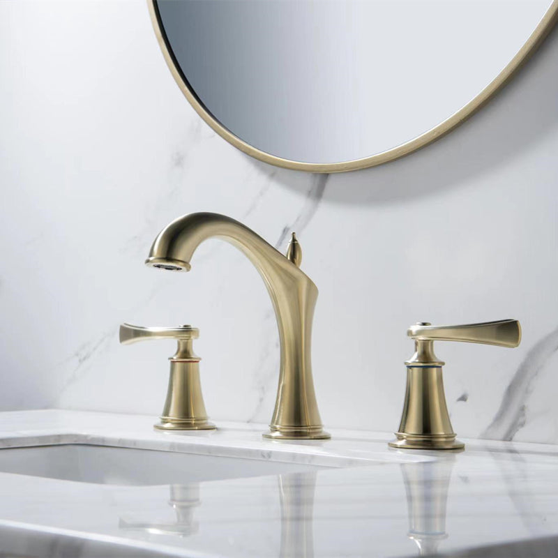 Deck Mounted Bathroom Faucet Modern Low Arc Roman Tub Faucet Trim Gold-grey Drainer Not Included Clearhalo 'Bathroom Remodel & Bathroom Fixtures' 'Bathtub Faucets' 'bathtub_faucets' 'Home Improvement' 'home_improvement' 'home_improvement_bathtub_faucets' 7357423
