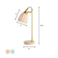 Pink/Sky Blue Ribbed Domed Table Light Modernism 1 Head Ceramics Desk Lamp with Gold Arm and Marble Base Clearhalo 'Lamps' 'Table Lamps' Lighting' 735743
