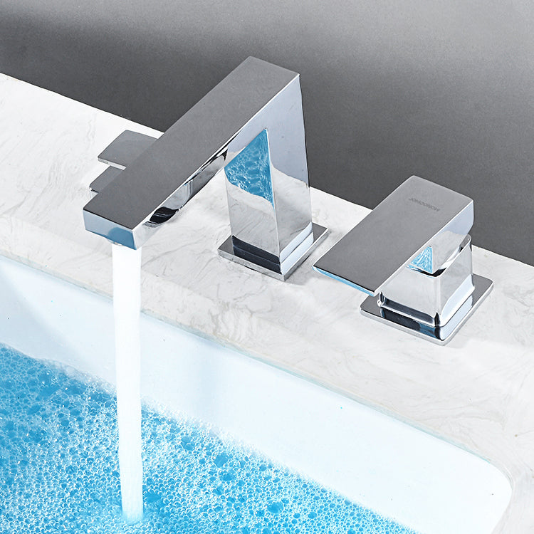 Contemporary Bath Faucet Trim Deck Mounted Low Arc Bathroom Faucet Clearhalo 'Bathroom Remodel & Bathroom Fixtures' 'Bathtub Faucets' 'bathtub_faucets' 'Home Improvement' 'home_improvement' 'home_improvement_bathtub_faucets' 7357432