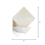 White Triangle Wall Mount Lighting Designer 1 Bulb Marble Wall Sconce with Diamond Opal Glass Shade Clearhalo 'Modern wall lights' 'Modern' 'Wall Lamps & Sconces' 'Wall Lights' Lighting' 735759