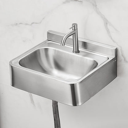 Contemporary Bathroom Sink with Pop-Up Drain Rectangular Metal Wall Mount Bathroom Sink 7 Shape Clearhalo 'Bathroom Remodel & Bathroom Fixtures' 'Bathroom Sinks & Faucet Components' 'Bathroom Sinks' 'bathroom_sink' 'Home Improvement' 'home_improvement' 'home_improvement_bathroom_sink' 7357921