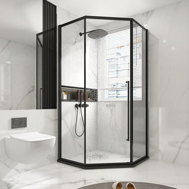 Transparent Shower Bath Door Scratch Resistant Satin Black Shower Doors Clearhalo 'Bathroom Remodel & Bathroom Fixtures' 'Home Improvement' 'home_improvement' 'home_improvement_shower_tub_doors' 'Shower and Tub Doors' 'shower_tub_doors' 'Showers & Bathtubs' 7358061