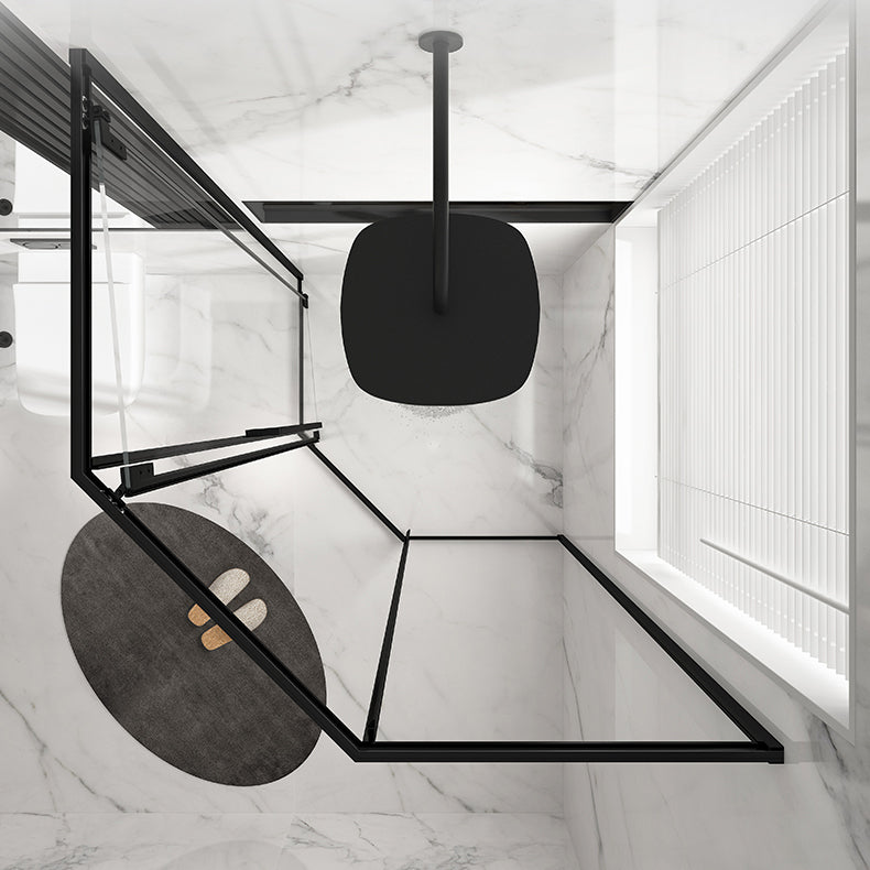 Transparent Shower Bath Door Scratch Resistant Satin Black Shower Doors Clearhalo 'Bathroom Remodel & Bathroom Fixtures' 'Home Improvement' 'home_improvement' 'home_improvement_shower_tub_doors' 'Shower and Tub Doors' 'shower_tub_doors' 'Showers & Bathtubs' 7358066