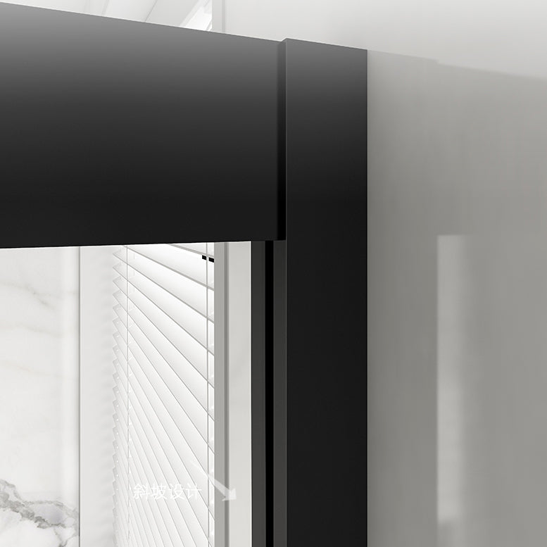 Transparent Shower Bath Door Scratch Resistant Satin Black Shower Doors Clearhalo 'Bathroom Remodel & Bathroom Fixtures' 'Home Improvement' 'home_improvement' 'home_improvement_shower_tub_doors' 'Shower and Tub Doors' 'shower_tub_doors' 'Showers & Bathtubs' 7358080