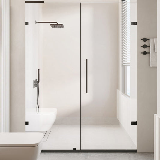 Laminated Glass Shower Bath Door Frameless Hinged Clear Shower Door Clearhalo 'Bathroom Remodel & Bathroom Fixtures' 'Home Improvement' 'home_improvement' 'home_improvement_shower_tub_doors' 'Shower and Tub Doors' 'shower_tub_doors' 'Showers & Bathtubs' 7358094