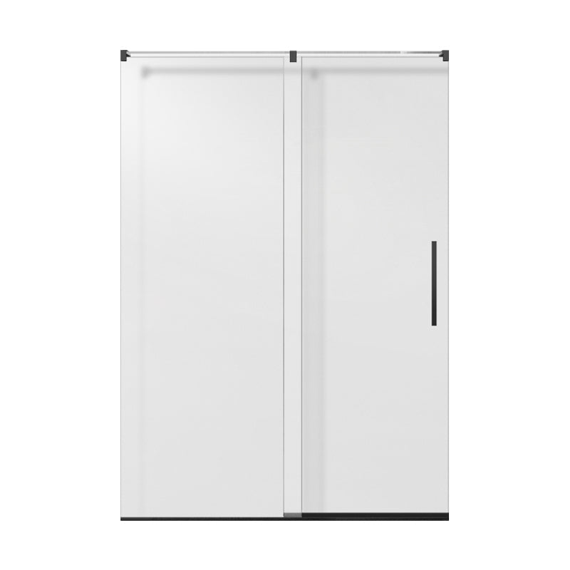 Semi-Frameless Single Sliding Shower Door Transparent Laminated Glass Shower Bath Door 55"L x 79"H Left Clearhalo 'Bathroom Remodel & Bathroom Fixtures' 'Home Improvement' 'home_improvement' 'home_improvement_shower_tub_doors' 'Shower and Tub Doors' 'shower_tub_doors' 'Showers & Bathtubs' 7358117
