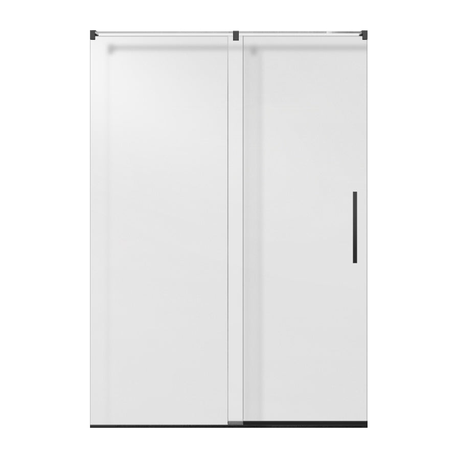 Semi-Frameless Single Sliding Shower Door Transparent Laminated Glass Shower Bath Door Clearhalo 'Bathroom Remodel & Bathroom Fixtures' 'Home Improvement' 'home_improvement' 'home_improvement_shower_tub_doors' 'Shower and Tub Doors' 'shower_tub_doors' 'Showers & Bathtubs' 7358121