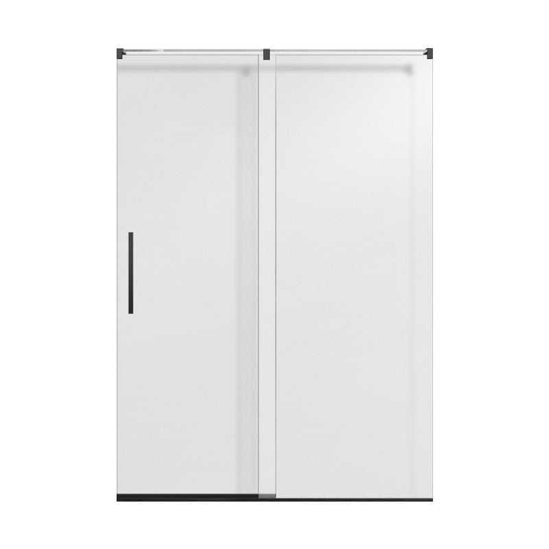 Semi-Frameless Single Sliding Shower Door Transparent Laminated Glass Shower Bath Door Right Clearhalo 'Bathroom Remodel & Bathroom Fixtures' 'Home Improvement' 'home_improvement' 'home_improvement_shower_tub_doors' 'Shower and Tub Doors' 'shower_tub_doors' 'Showers & Bathtubs' 7358124