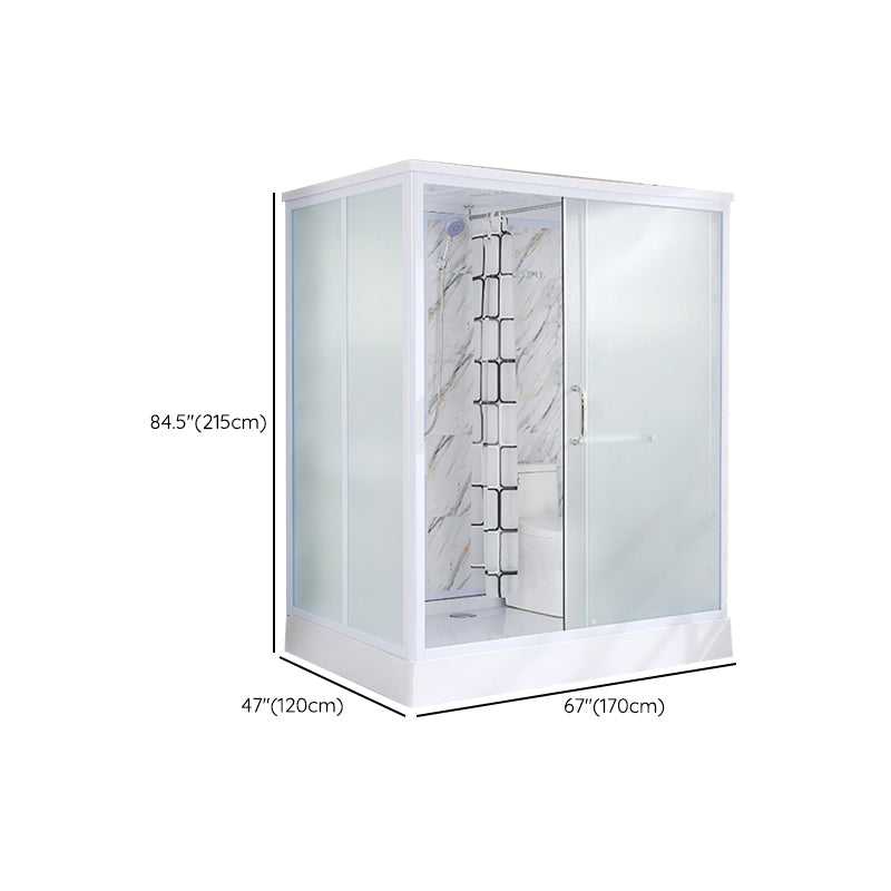 Rectangle Tempered Glass Shower Enclosure White Framed Shower Stall Clearhalo 'Bathroom Remodel & Bathroom Fixtures' 'Home Improvement' 'home_improvement' 'home_improvement_shower_stalls_enclosures' 'Shower Stalls & Enclosures' 'shower_stalls_enclosures' 'Showers & Bathtubs' 7358143