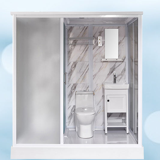 Rectangular Shower Stall Single Sliding Door Frosted Glass Shower Room Clearhalo 'Bathroom Remodel & Bathroom Fixtures' 'Home Improvement' 'home_improvement' 'home_improvement_shower_stalls_enclosures' 'Shower Stalls & Enclosures' 'shower_stalls_enclosures' 'Showers & Bathtubs' 7358145