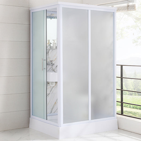 Rectangular Shower Stall Single Sliding Door Frosted Glass Shower Room Side Opening Clearhalo 'Bathroom Remodel & Bathroom Fixtures' 'Home Improvement' 'home_improvement' 'home_improvement_shower_stalls_enclosures' 'Shower Stalls & Enclosures' 'shower_stalls_enclosures' 'Showers & Bathtubs' 7358153