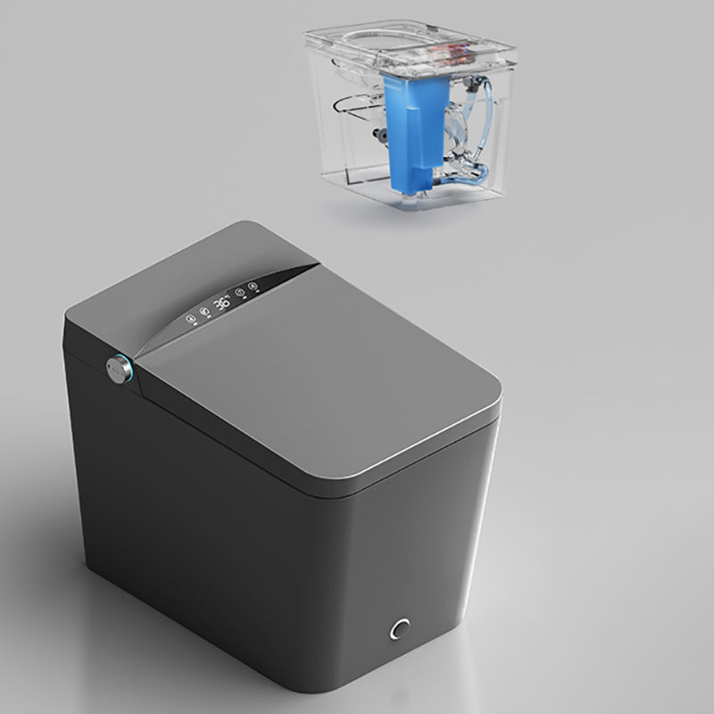 Simplicity Elongated All-in-One Bidet Ceramic Smart Toilet Bidet with Heated Seat Grey Clearhalo 'Bathroom Remodel & Bathroom Fixtures' 'Bidets' 'Home Improvement' 'home_improvement' 'home_improvement_bidets' 'Toilets & Bidets' 7358203