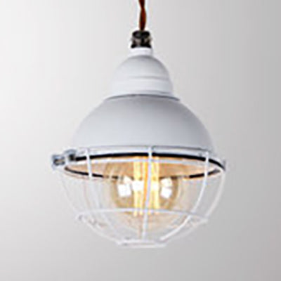 Double Bubble Indoor Pendant Lighting with Wire Frame Farmhouse Metal 1 Light Black/White Ceiling Pendant White Clearhalo 'Art Deco Pendants' 'Black' 'Cast Iron' 'Ceiling Lights' 'Ceramic' 'Crystal' 'Industrial Pendants' 'Industrial' 'Metal' 'Middle Century Pendants' 'Pendant Lights' 'Pendants' 'Rustic Pendants' 'Tiffany' Lighting' 73596