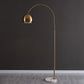 Metal Domed Floor Standing Lamp Post-Modern 1 Head Overarching Stand Up Lamp in Black/Brass Brass Clearhalo 'Floor Lamps' 'Lamps' Lighting' 735976