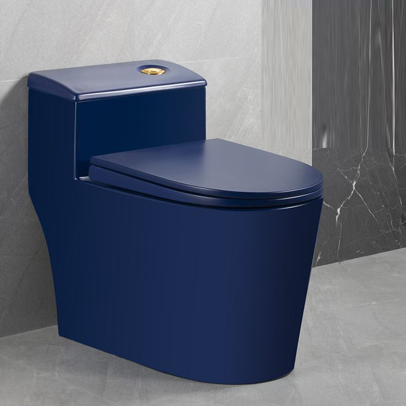 Traditional Siphon Jet Flush Toilet Slow Close Seat Included Urine Toilet for Bathroom Blue Clearhalo 'Bathroom Remodel & Bathroom Fixtures' 'Home Improvement' 'home_improvement' 'home_improvement_toilets' 'Toilets & Bidets' 'Toilets' 7359783