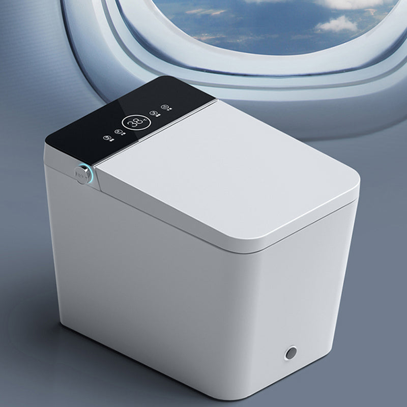 Modern Ceramic Flush Toilet Heated Seat Included Urine Toilet for Bathroom 15"L x 24"W x 17"H Black White 14" Clearhalo 'Bathroom Remodel & Bathroom Fixtures' 'Home Improvement' 'home_improvement' 'home_improvement_toilets' 'Toilets & Bidets' 'Toilets' 7359813