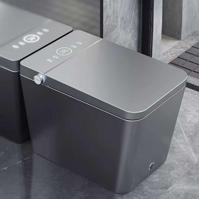 Modern Ceramic Flush Toilet Heated Seat Included Urine Toilet for Bathroom 15"L x 24"W x 17"H Grey Clearhalo 'Bathroom Remodel & Bathroom Fixtures' 'Home Improvement' 'home_improvement' 'home_improvement_toilets' 'Toilets & Bidets' 'Toilets' 7359814