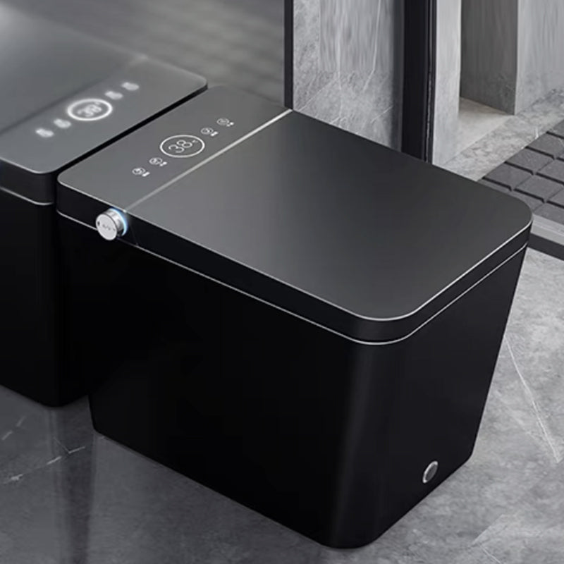 Modern Ceramic Flush Toilet Heated Seat Included Urine Toilet for Bathroom 15"L x 24"W x 17"H Black Clearhalo 'Bathroom Remodel & Bathroom Fixtures' 'Home Improvement' 'home_improvement' 'home_improvement_toilets' 'Toilets & Bidets' 'Toilets' 7359815