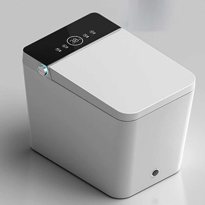 Modern Ceramic Flush Toilet Heated Seat Included Urine Toilet for Bathroom 15"L x 24"W x 17"H Black White 16" Clearhalo 'Bathroom Remodel & Bathroom Fixtures' 'Home Improvement' 'home_improvement' 'home_improvement_toilets' 'Toilets & Bidets' 'Toilets' 7359820