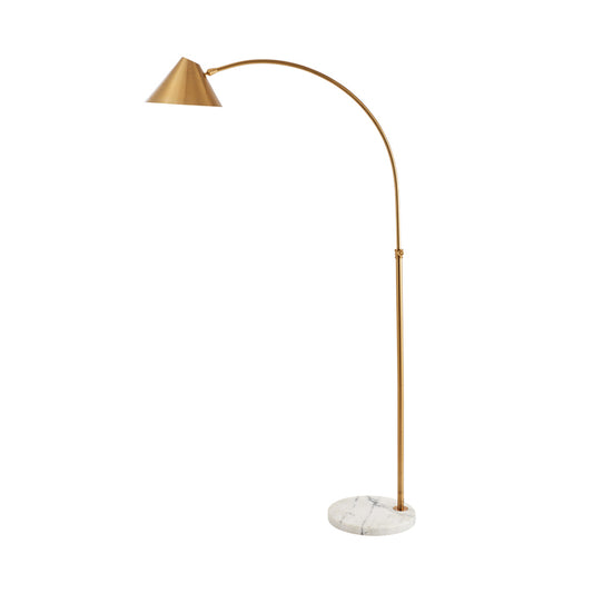 Conical Reading Floor Lamp Postmodern Metallic 1-Light Gold Finish Arched Standing Light Clearhalo 'Floor Lamps' 'Lamps' Lighting' 735986