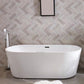 Antique Finish Soaking Bathtub Modern Back to Wall Oval Bath Tub 71"L x 31"W x 23"H Clearhalo 'Bathroom Remodel & Bathroom Fixtures' 'Bathtubs' 'Home Improvement' 'home_improvement' 'home_improvement_bathtubs' 'Showers & Bathtubs' 7359895