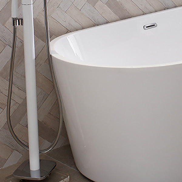 Antique Finish Soaking Bathtub Modern Back to Wall Oval Bath Tub Clearhalo 'Bathroom Remodel & Bathroom Fixtures' 'Bathtubs' 'Home Improvement' 'home_improvement' 'home_improvement_bathtubs' 'Showers & Bathtubs' 7359899