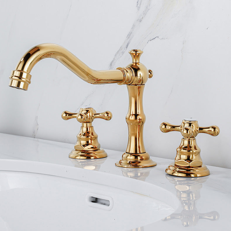 Industrial Wide Spread Bathroom Faucet 2 Cross Handles Lavatory Faucet Clearhalo 'bathroom_sink_faucets' 'Conjunta de Baño y Conjunta de Grifo' 'Coronamiento de Baño y Dispositivo de Baño' 'Grifo del lavabo del baño' 'Hogar' 'home_improvement' 'home_improvement_bathroom_sink_faucets' 'Mejoras para el hogar' 7360529
