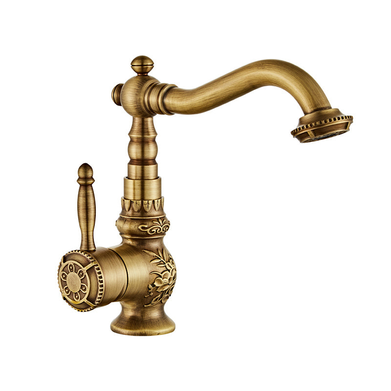 Brass Traditional Wide Spread Bathroom Faucet Lever Lavatory Faucet Clearhalo 'Bathroom Remodel & Bathroom Fixtures' 'Bathroom Sink Faucets' 'Bathroom Sinks & Faucet Components' 'bathroom_sink_faucets' 'Home Improvement' 'home_improvement' 'home_improvement_bathroom_sink_faucets' 7360578