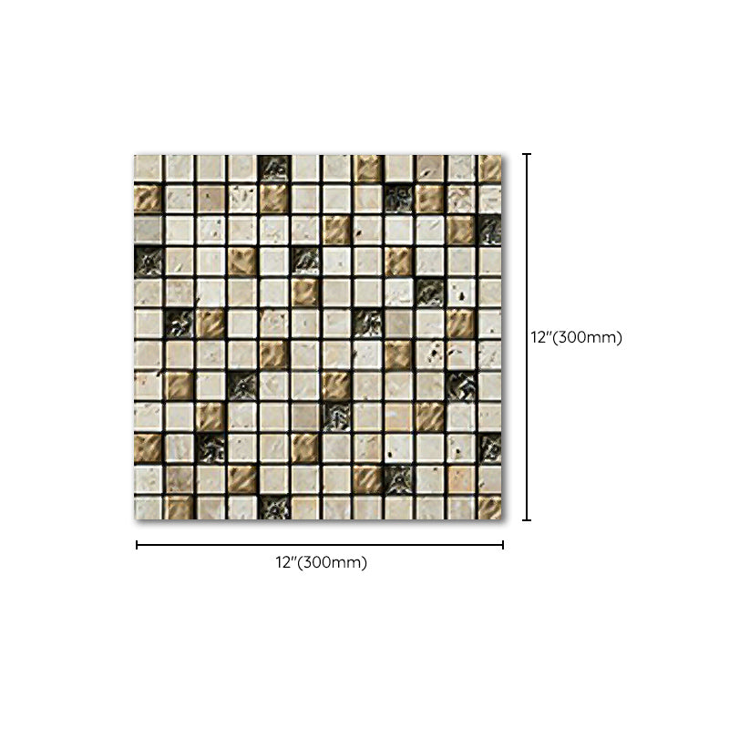 Contemporary Mosaic Tile Glass & Natural Stone Mosaic Tile with Square Shape Clearhalo 'Floor Tiles & Wall Tiles' 'floor_tiles_wall_tiles' 'Flooring 'Home Improvement' 'home_improvement' 'home_improvement_floor_tiles_wall_tiles' Walls and Ceiling' 7360596
