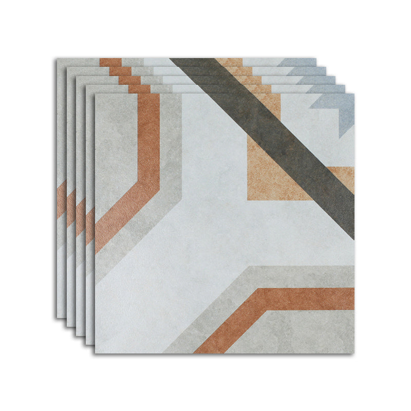 Patterned Floor and Wall Tile Contemporary Simple Floor and Wall Tile White Orange 8"L x 8"W Clearhalo 'Floor Tiles & Wall Tiles' 'floor_tiles_wall_tiles' 'Flooring 'Home Improvement' 'home_improvement' 'home_improvement_floor_tiles_wall_tiles' Walls and Ceiling' 7360598