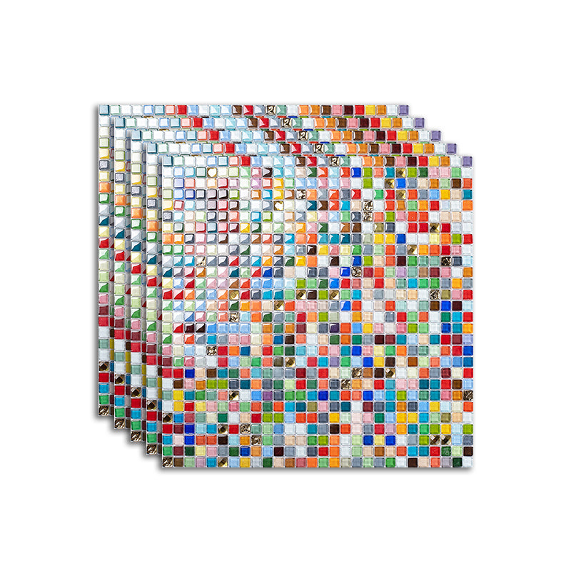 Glass Floor and Wall Tile Modern Simple Grid Floor and Wall Tile Multi-Color Clearhalo 'Floor Tiles & Wall Tiles' 'floor_tiles_wall_tiles' 'Flooring 'Home Improvement' 'home_improvement' 'home_improvement_floor_tiles_wall_tiles' Walls and Ceiling' 7360630