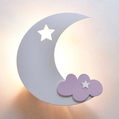 Crescent Cloud Child Bedroom Wall Sconce Acrylic Cartoon Energy Saving LED Wall Lamp Clearhalo 'Wall Lamps & Sconces' 'Wall Lights' Lighting' 73607
