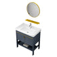 Glam Bathroom Sink Vanity Freestanding Single-Sink Bathroom Vanity Set Vanity & Faucet & Mirrors 28"L x 19"W x 33"H Clearhalo 'Bathroom Remodel & Bathroom Fixtures' 'Bathroom Vanities' 'bathroom_vanities' 'Home Improvement' 'home_improvement' 'home_improvement_bathroom_vanities' 7360888