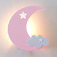 Crescent Cloud Child Bedroom Wall Sconce Acrylic Cartoon Energy Saving LED Wall Lamp Pink B Clearhalo 'Wall Lamps & Sconces' 'Wall Lights' Lighting' 73609