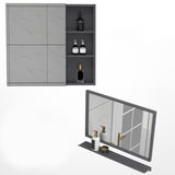 Glam Single Sink Vanity Wall Mount Metal Base Rectangular Bath Vanity Clearhalo 'Bathroom Remodel & Bathroom Fixtures' 'Bathroom Vanities' 'bathroom_vanities' 'Home Improvement' 'home_improvement' 'home_improvement_bathroom_vanities' 7360971