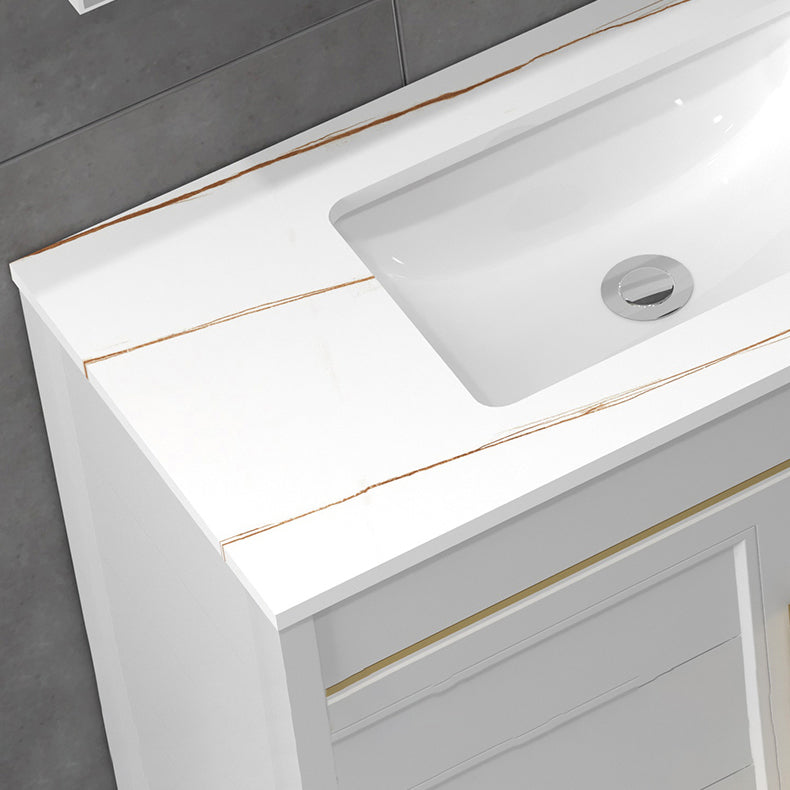 Glam Single Sink Vanity Wall Mount Metal Base Rectangular Bath Vanity Clearhalo 'Bathroom Remodel & Bathroom Fixtures' 'Bathroom Vanities' 'bathroom_vanities' 'Home Improvement' 'home_improvement' 'home_improvement_bathroom_vanities' 7360974