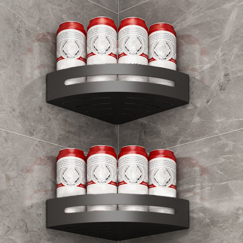 Metal Silver Bathroom Accessory Set Modern 1/2/3 - Piece Bath Shelf Anti-rust Clearhalo 'Bathroom Hardware Sets' 'Bathroom Hardware' 'Bathroom Remodel & Bathroom Fixtures' 'bathroom_hardware_sets' 'Home Improvement' 'home_improvement' 'home_improvement_bathroom_hardware_sets' 7361012