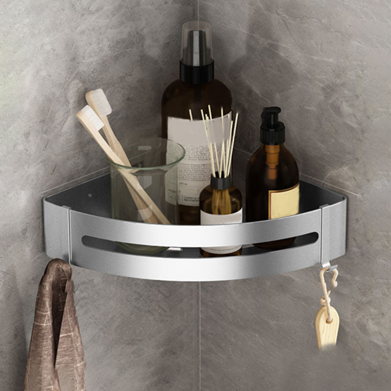 Silver Bathroom Accessory Set Modern Anti-rust 1/2/3 - Piece Bath Shelf -  Clearhalo