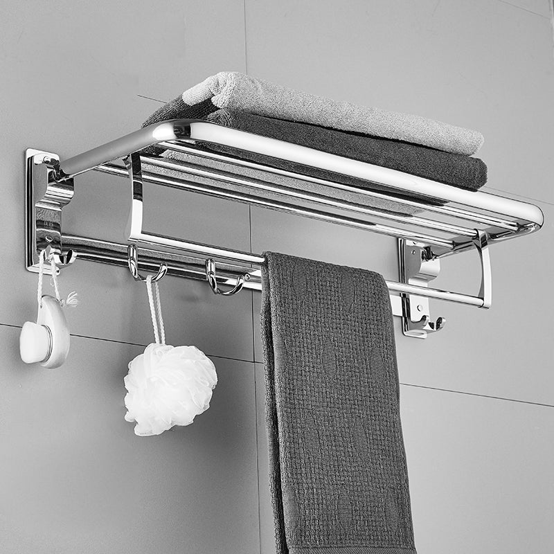 Polished Chrome Bathroom Accessory Set Modern Bath Shelf Anti-rust Clearhalo 'Bathroom Hardware Sets' 'Bathroom Hardware' 'Bathroom Remodel & Bathroom Fixtures' 'bathroom_hardware_sets' 'Home Improvement' 'home_improvement' 'home_improvement_bathroom_hardware_sets' 7361030