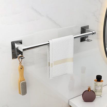 Polished Chrome Bathroom Accessory Set Modern Bath Shelf Anti-rust Single Bar Towel Bar (16"L) Clearhalo 'Bathroom Hardware Sets' 'Bathroom Hardware' 'Bathroom Remodel & Bathroom Fixtures' 'bathroom_hardware_sets' 'Home Improvement' 'home_improvement' 'home_improvement_bathroom_hardware_sets' 7361033