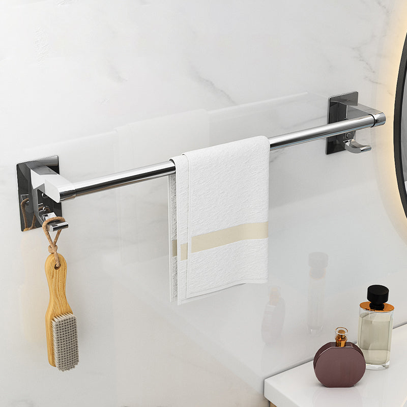 Polished Chrome Bathroom Accessory Set Modern Bath Shelf Anti-rust Single Bar Towel Bar (20"L) Clearhalo 'Bathroom Hardware Sets' 'Bathroom Hardware' 'Bathroom Remodel & Bathroom Fixtures' 'bathroom_hardware_sets' 'Home Improvement' 'home_improvement' 'home_improvement_bathroom_hardware_sets' 7361035