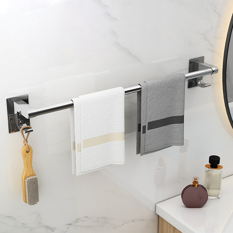 Polished Chrome Bathroom Accessory Set Modern Bath Shelf Anti-rust Clearhalo 'Bathroom Hardware Sets' 'Bathroom Hardware' 'Bathroom Remodel & Bathroom Fixtures' 'bathroom_hardware_sets' 'Home Improvement' 'home_improvement' 'home_improvement_bathroom_hardware_sets' 7361037