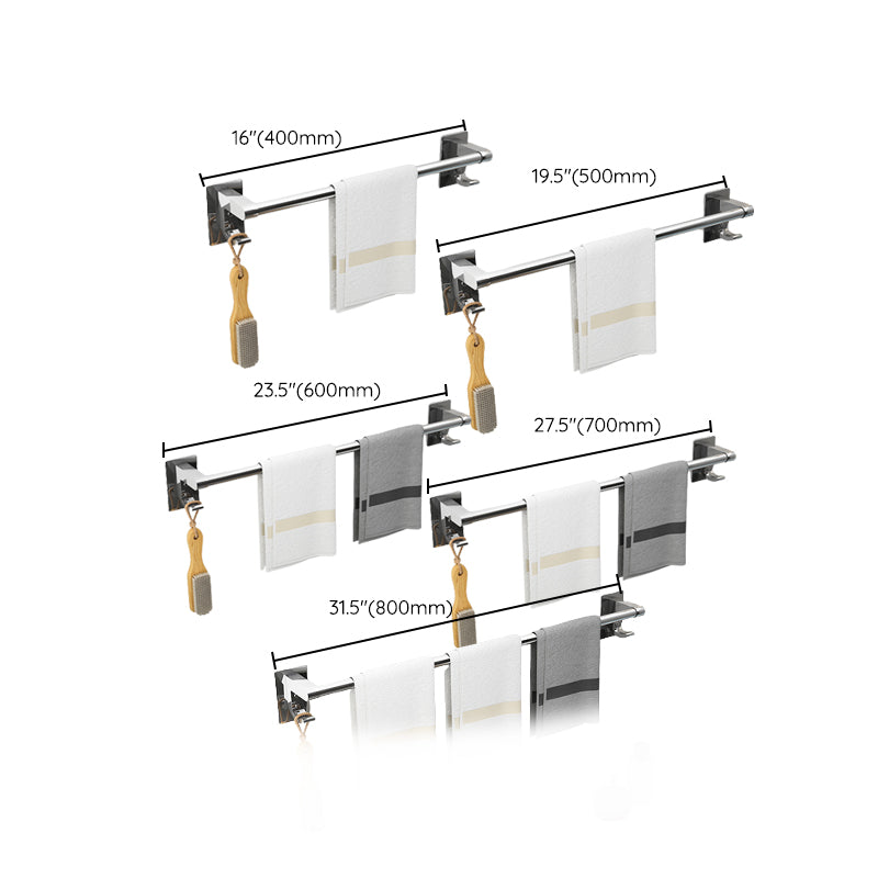 Polished Chrome Bathroom Accessory Set Modern Bath Shelf Anti-rust Clearhalo 'Bathroom Hardware Sets' 'Bathroom Hardware' 'Bathroom Remodel & Bathroom Fixtures' 'bathroom_hardware_sets' 'Home Improvement' 'home_improvement' 'home_improvement_bathroom_hardware_sets' 7361050