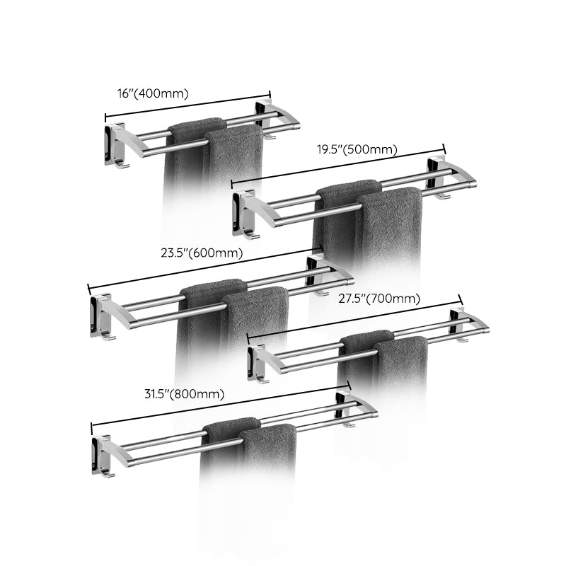 Polished Chrome Bathroom Accessory Set Modern Bath Shelf Anti-rust Clearhalo 'Bathroom Hardware Sets' 'Bathroom Hardware' 'Bathroom Remodel & Bathroom Fixtures' 'bathroom_hardware_sets' 'Home Improvement' 'home_improvement' 'home_improvement_bathroom_hardware_sets' 7361051