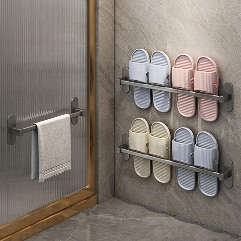 Grey Bathroom Accessory Set Modern 1/2 - Piece Bath Shelf Anti-rust Clearhalo 'Bathroom Hardware Sets' 'Bathroom Hardware' 'Bathroom Remodel & Bathroom Fixtures' 'bathroom_hardware_sets' 'Home Improvement' 'home_improvement' 'home_improvement_bathroom_hardware_sets' 7361053