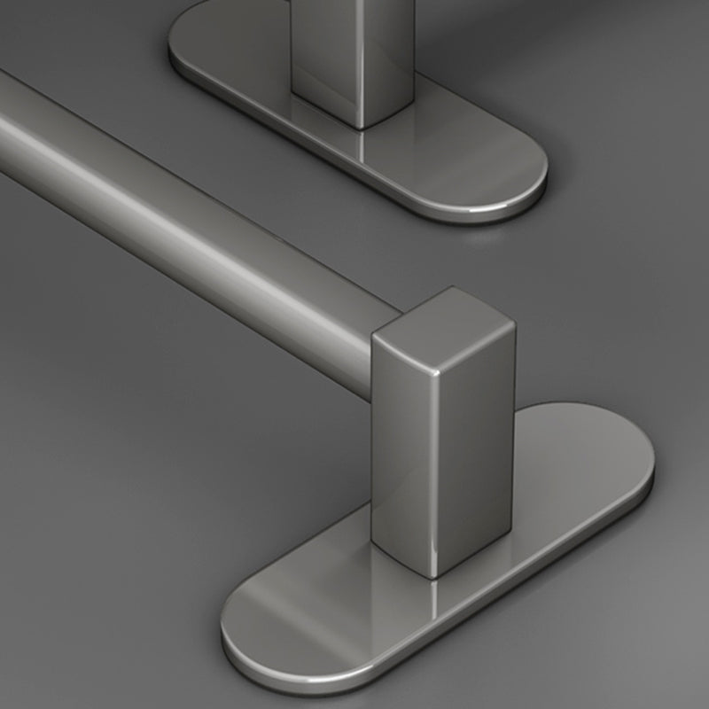 Grey Bathroom Accessory Set Modern 1/2 - Piece Bath Shelf Anti-rust Clearhalo 'Bathroom Hardware Sets' 'Bathroom Hardware' 'Bathroom Remodel & Bathroom Fixtures' 'bathroom_hardware_sets' 'Home Improvement' 'home_improvement' 'home_improvement_bathroom_hardware_sets' 7361058