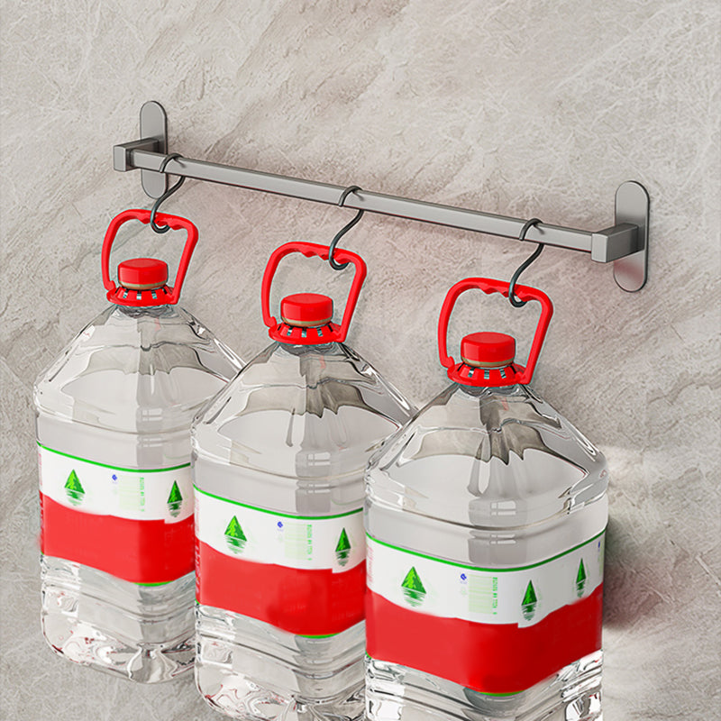 Grey Bathroom Accessory Set Modern 1/2 - Piece Bath Shelf Anti-rust Clearhalo 'Bathroom Hardware Sets' 'Bathroom Hardware' 'Bathroom Remodel & Bathroom Fixtures' 'bathroom_hardware_sets' 'Home Improvement' 'home_improvement' 'home_improvement_bathroom_hardware_sets' 7361060