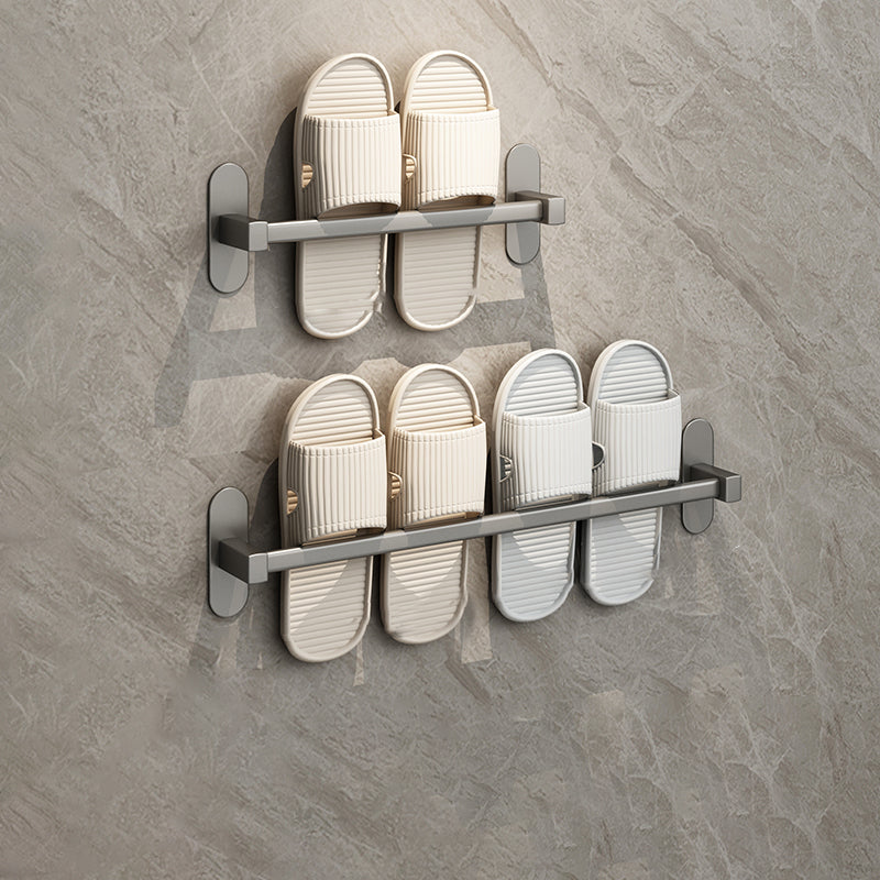 Grey Bathroom Accessory Set Modern 1/2 - Piece Bath Shelf Anti-rust 12"+20" Clearhalo 'Bathroom Hardware Sets' 'Bathroom Hardware' 'Bathroom Remodel & Bathroom Fixtures' 'bathroom_hardware_sets' 'Home Improvement' 'home_improvement' 'home_improvement_bathroom_hardware_sets' 7361061