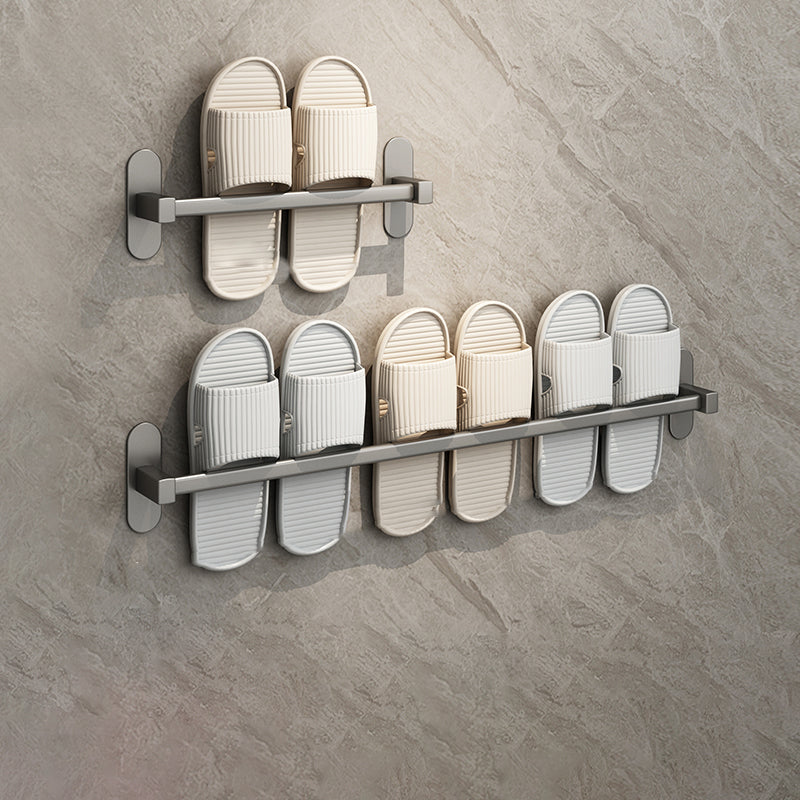 Grey Bathroom Accessory Set Modern 1/2 - Piece Bath Shelf Anti-rust 12"+28" Clearhalo 'Bathroom Hardware Sets' 'Bathroom Hardware' 'Bathroom Remodel & Bathroom Fixtures' 'bathroom_hardware_sets' 'Home Improvement' 'home_improvement' 'home_improvement_bathroom_hardware_sets' 7361063